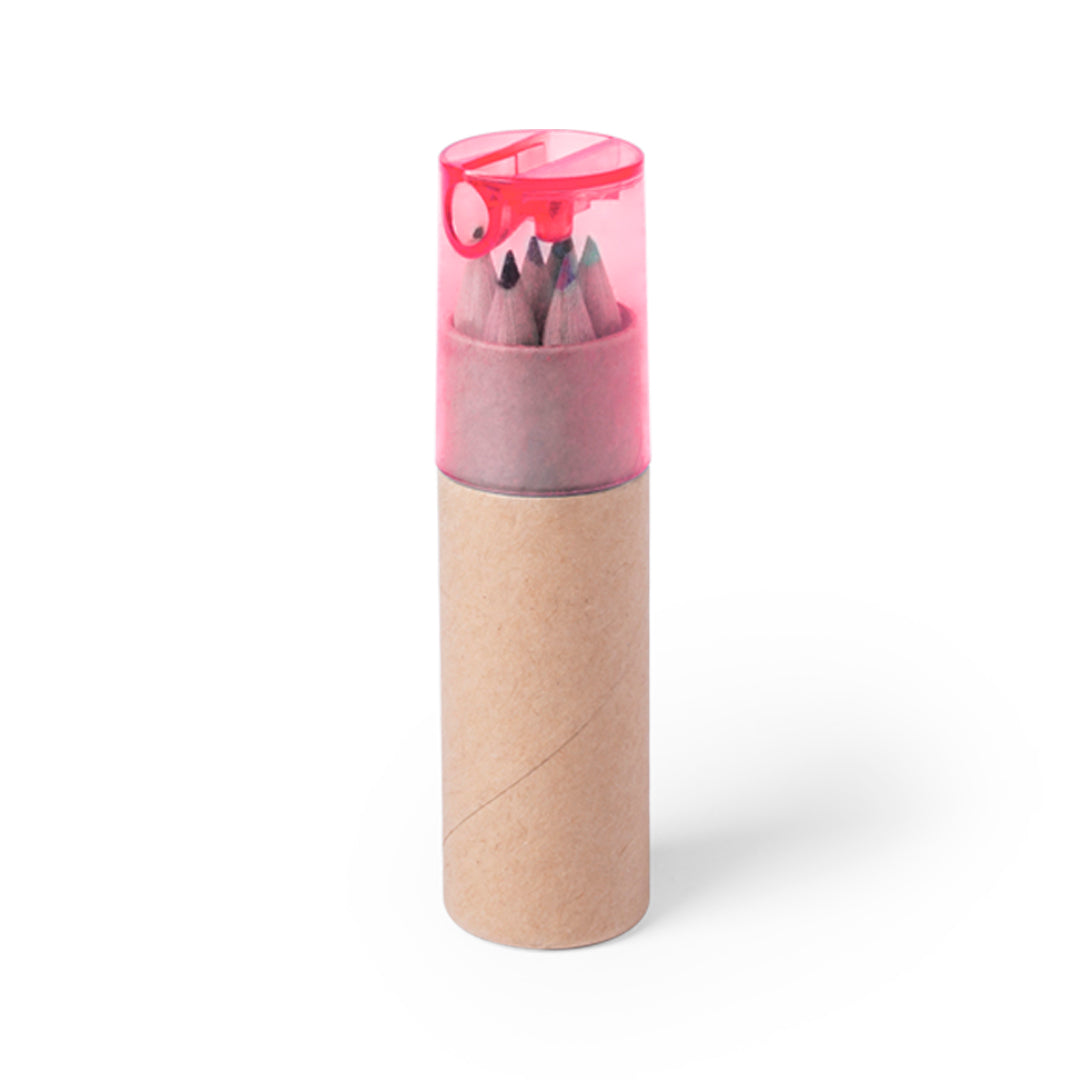 Set crayon en carton recyclé et taille crayon BABY rose