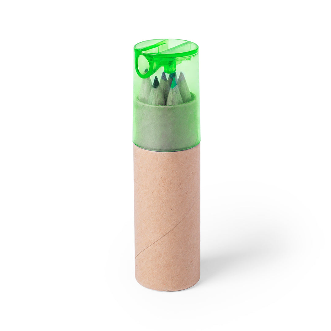 Set crayon en carton recyclé et taille crayon BABY vert