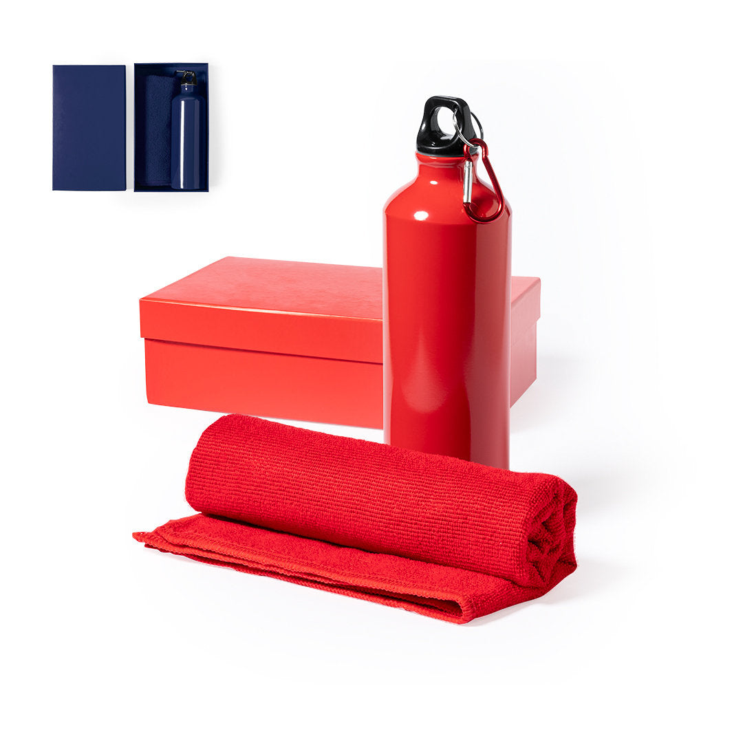 Ensemble bouteille et serviette assortis pour une hydratation et un essuyage pratiques personnalisable logo entreprise