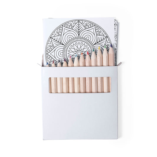 Set de relaxation avec crayons de couleur et pages de mandalas, 12 crayons et 12 feuilles inclus