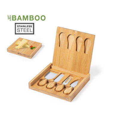 Set de fromage en bambou WAYNE personnalisable logo entreprise
