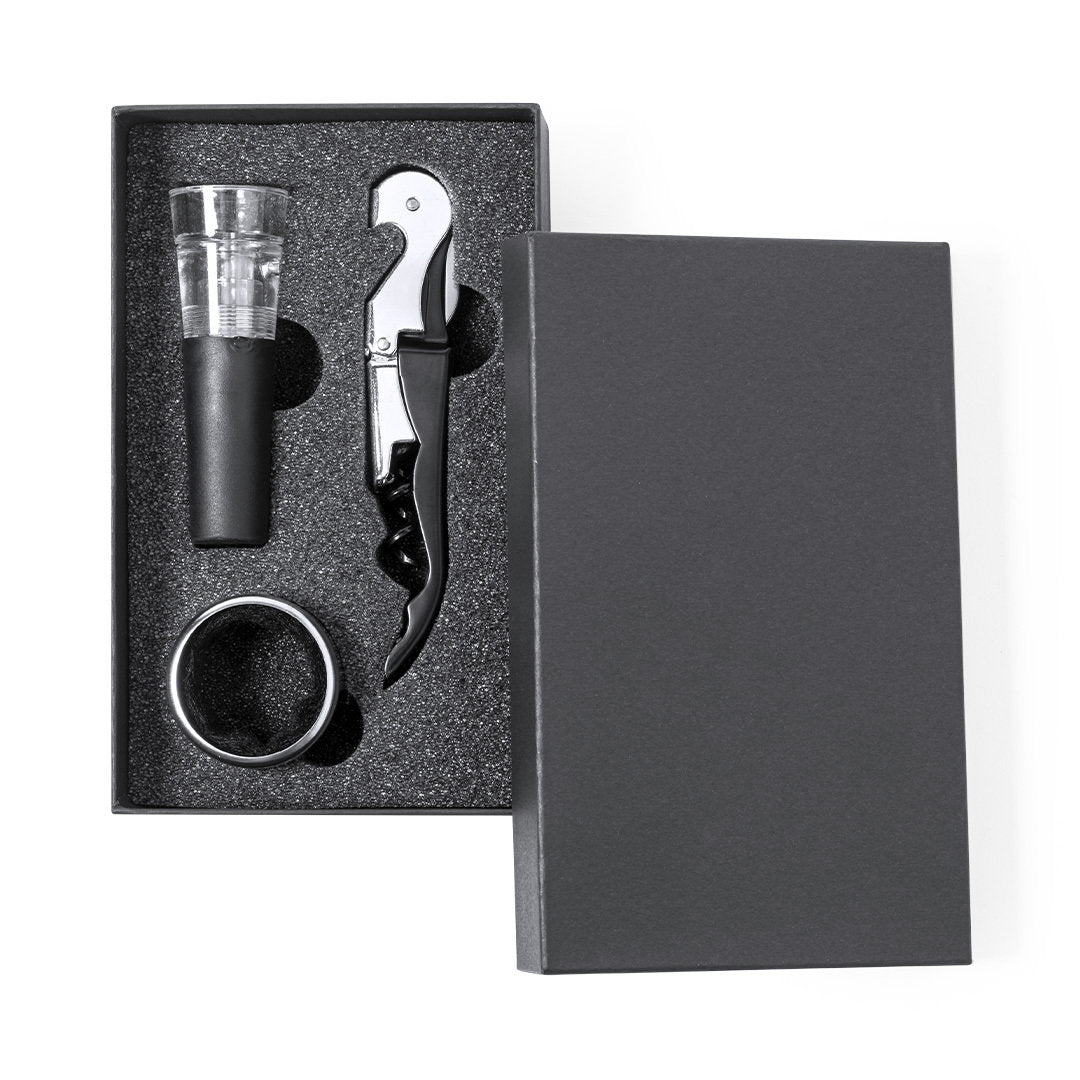 set d'accessoires vin en acier inoxydable