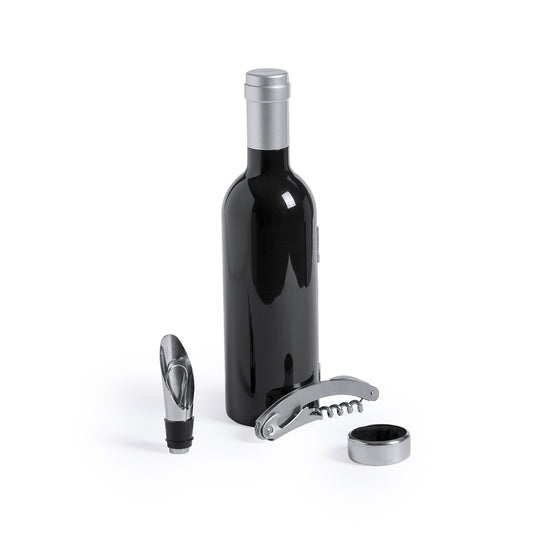 set de vin en forme de bouteille de vin 3 accessoires