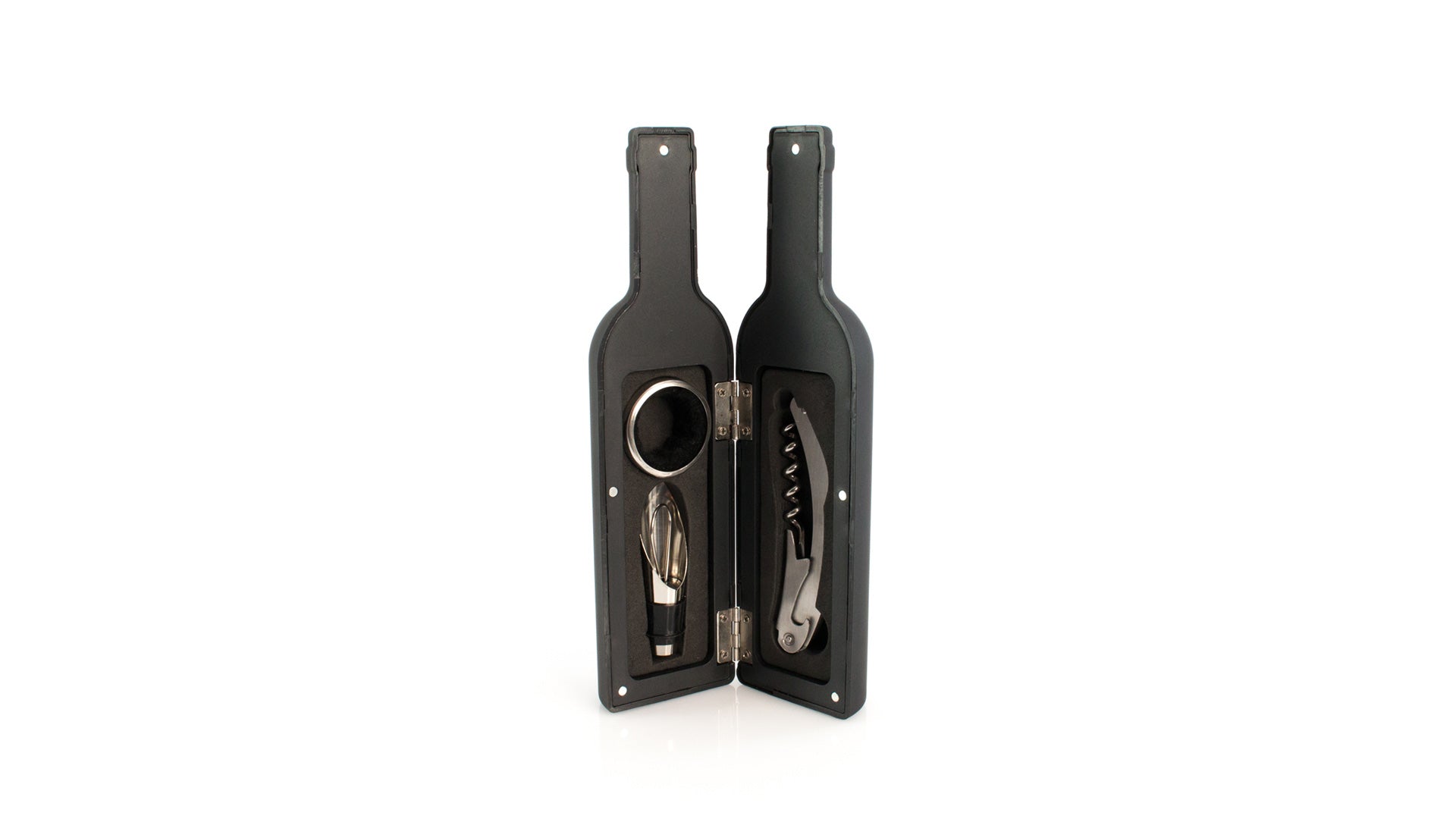 set de 3 accessoires de vin en forme de bouteille