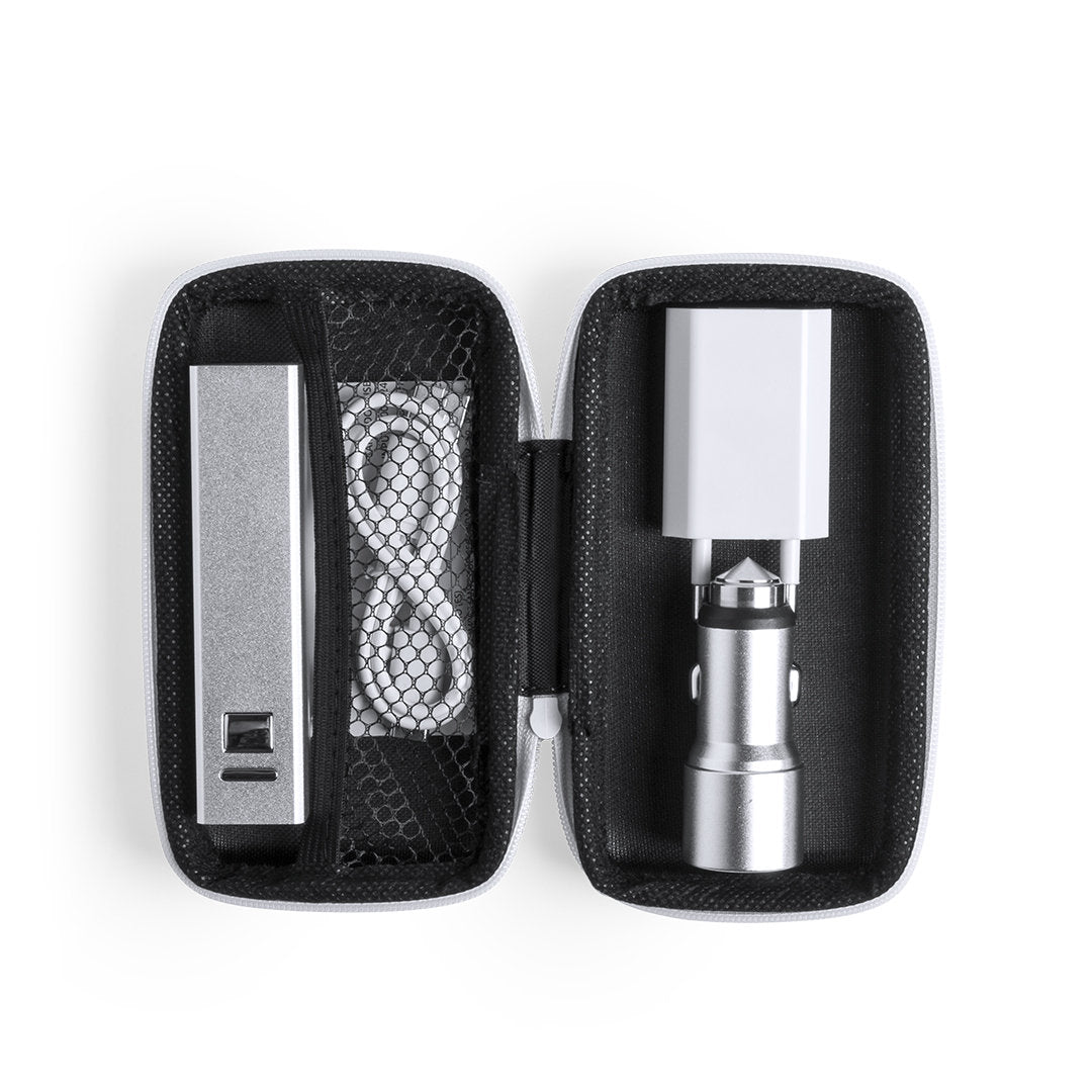 Set de chargeurs 2200 mAh, micro usb, usb type c, lightning, chargeur et chargeur voiture aluminium TILMIX
