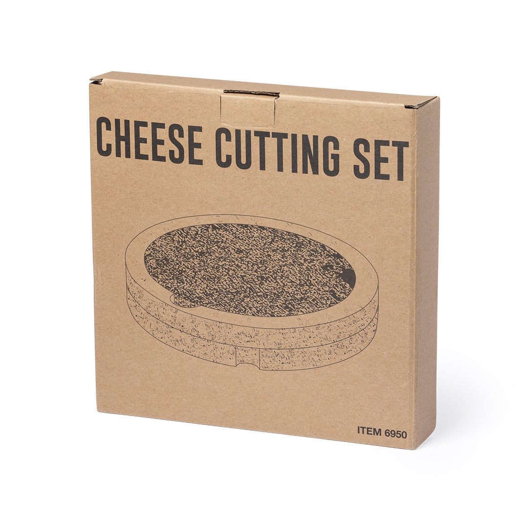 Set à fromages de 4 pièces en bambou POMEL avec étui carton