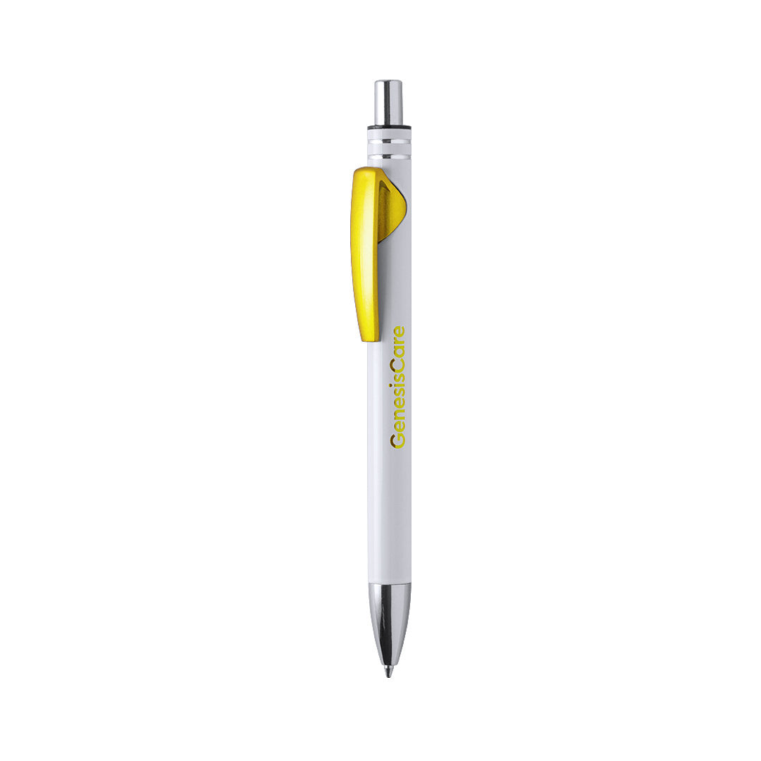 Stylo à bouton-poussoir avec corps en aluminium WENCEX jaune