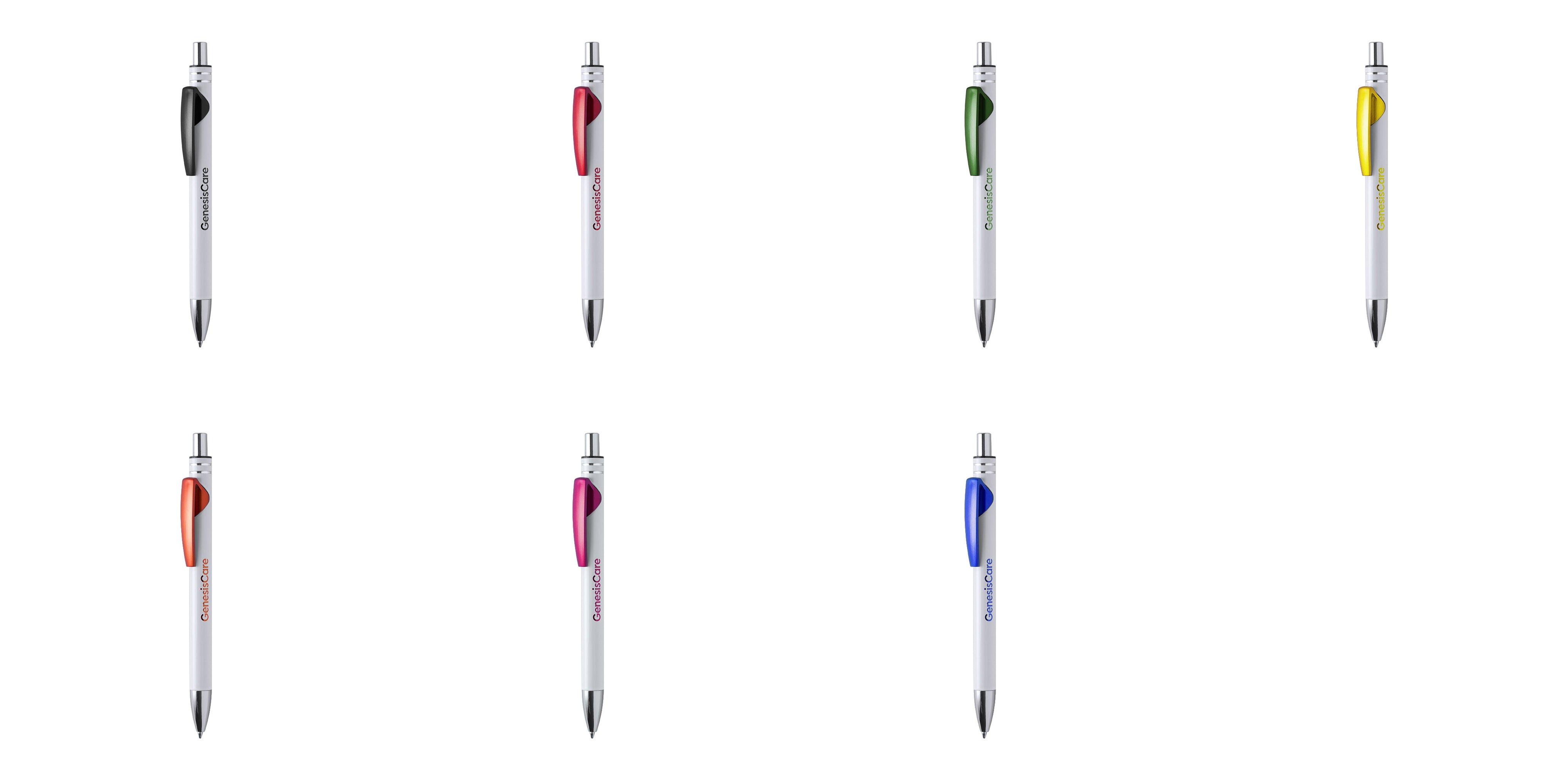 Stylo à bouton-poussoir avec corps en aluminium WENCEX coloris multiples