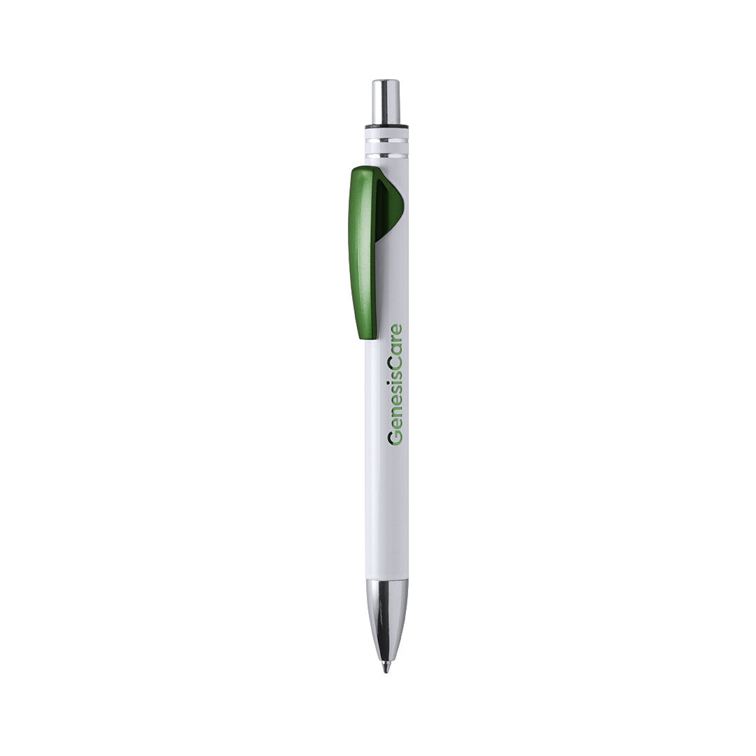 Stylo à bouton-poussoir avec corps en aluminium WENCEX vert