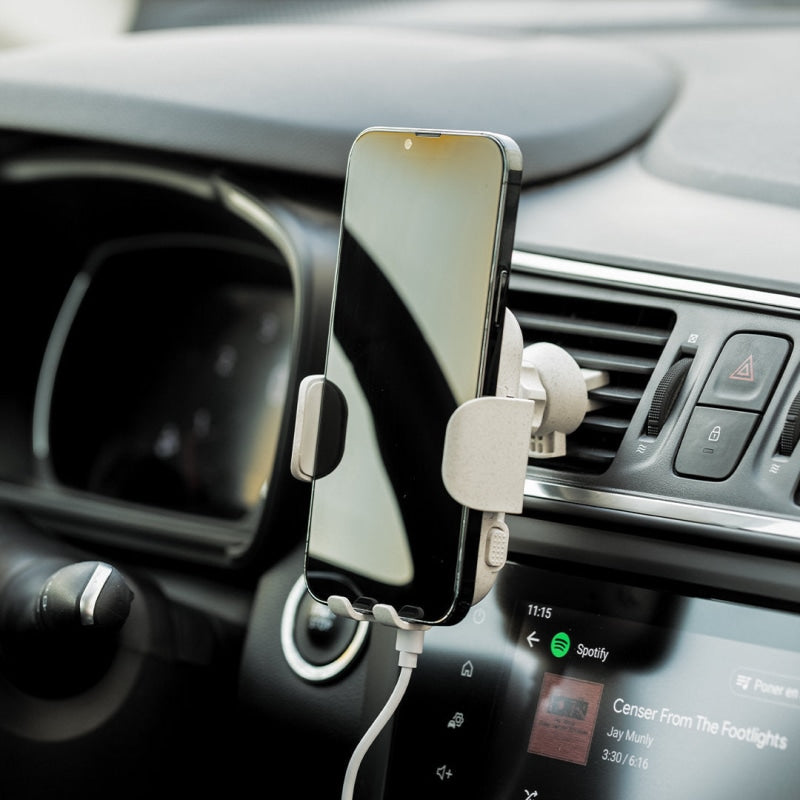 Support De Chargeur Voiture Sans Fil En Bambou Yaben Chargeur