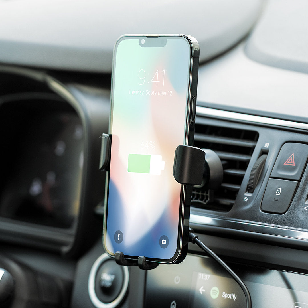 Support de voiture pour smartphone avec chargeur sans fil 10w intégré ODWEY maintien téléphone