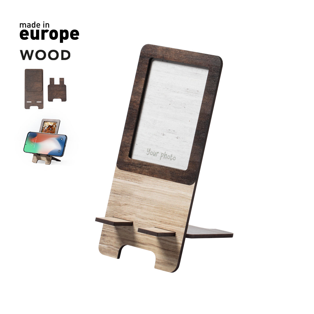 Support pour smartphone porte photos en bois naturel européen VAPPE marquage logo