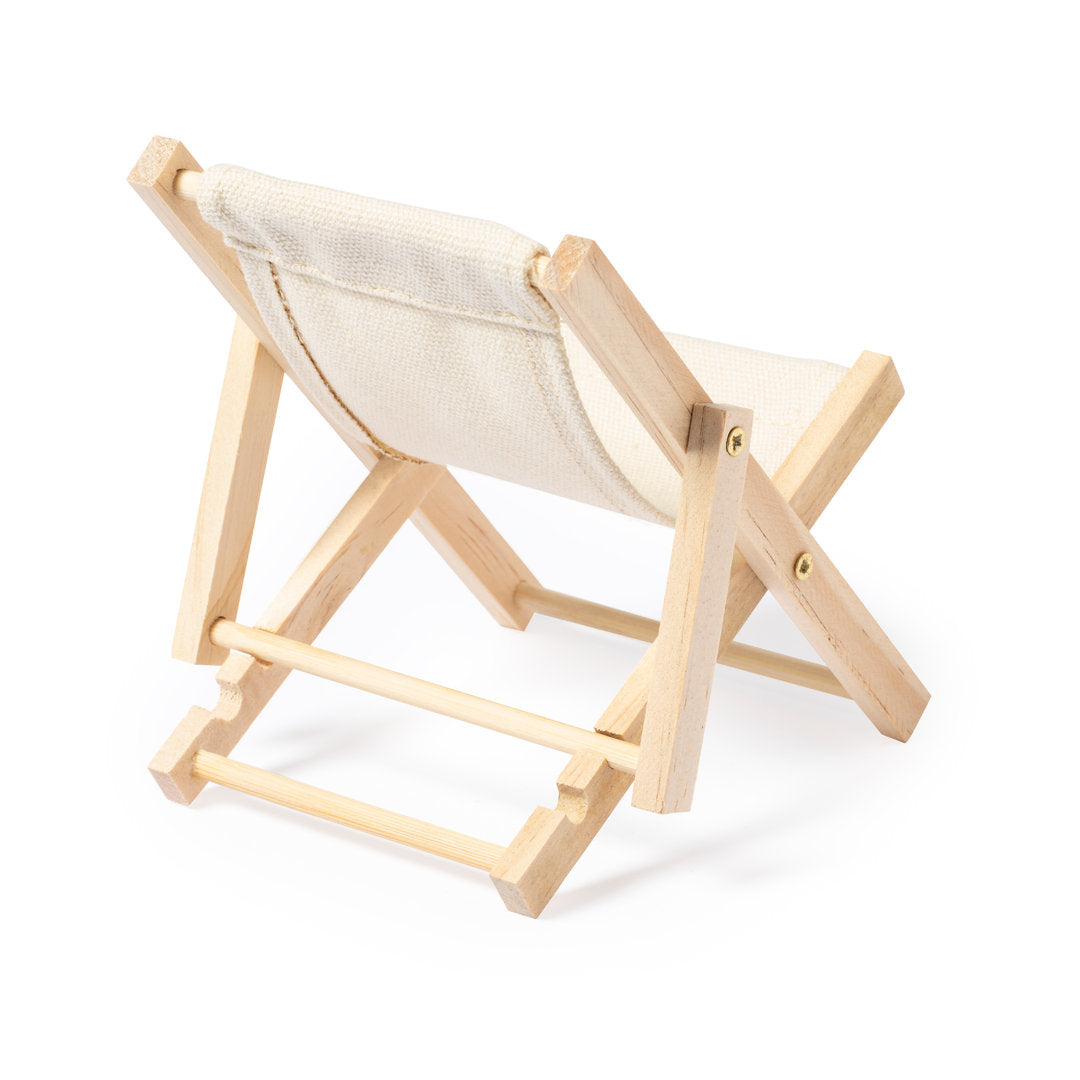 Support pliable en bois pour smartphone avec tissu en coton, finition naturelle