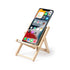 Porte-smartphone en bois avec finition naturelle, structure pliable et tissu en coton