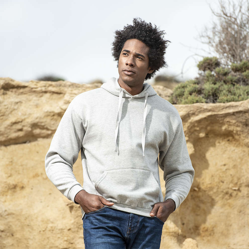 Sweat à capuche coton peigné biologique et de polyester RPET HARNIX