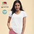 T-shirt blanc 100 % coton peigné filé en anneau 140gr/m2 ICONIC V-NECK