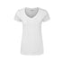 T-shirt blanc 100 % coton peigné filé en anneau 140gr/m2 ICONIC V-NECK