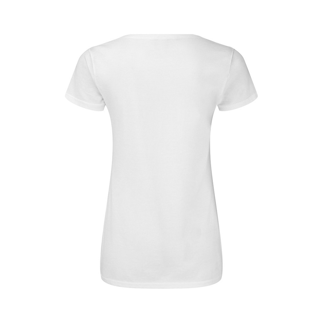 T-shirt blanc 100 % coton peigné filé en anneau 140gr/m2 ICONIC V-NECK