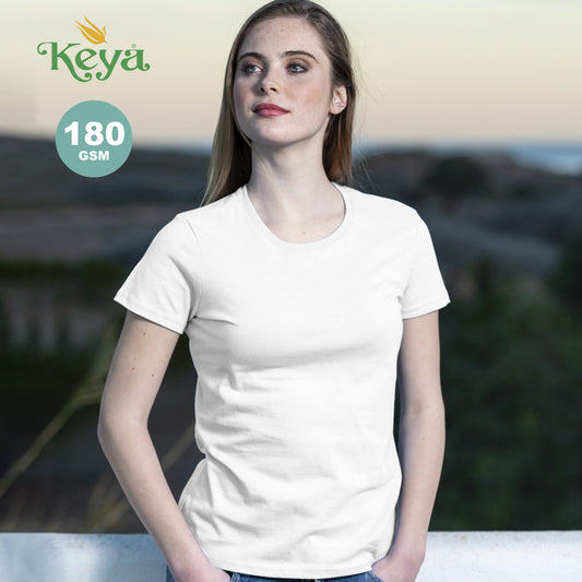 T-shirt blanc femme 100% coton KEYA WCS180