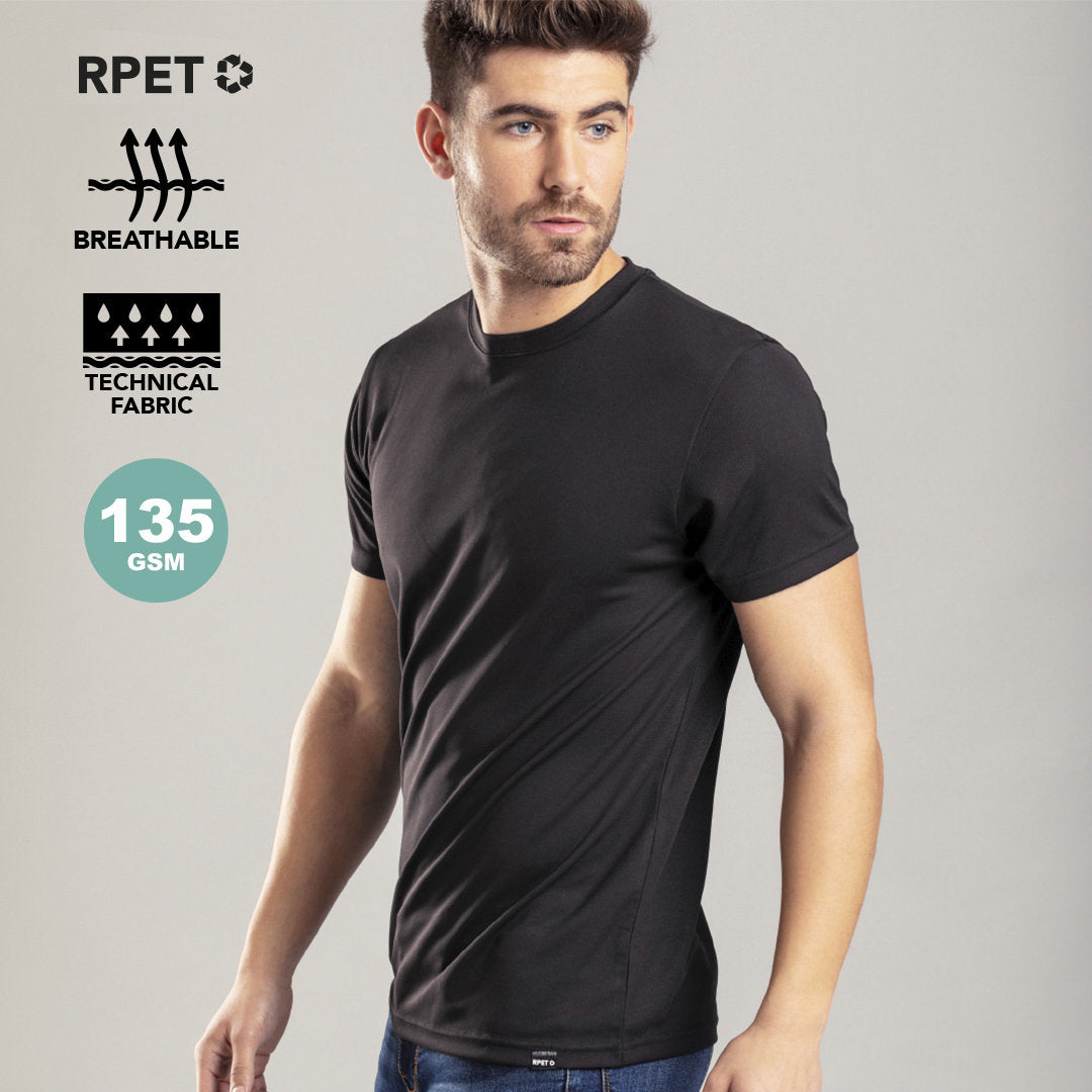 T-shirt technique 100% polyester pour adulte en rpet respirant 135gr/m2 MARKUS