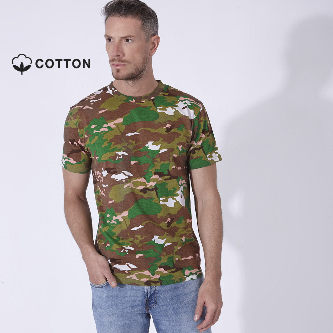 T-shirt unisexe imprimé camouflage en 100% coton SUNT