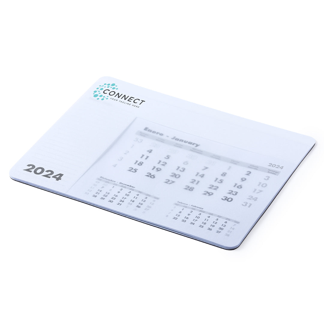 Tapis de souris calendrier 12 mois, antidérapant, en pvc et eva RENDUX marquage logo