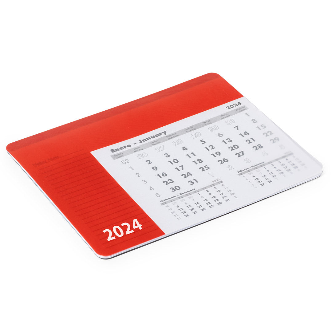 Tapis de souris calendrier 12 mois, antidérapant, en pvc et eva RENDUX personnalisable avec logo