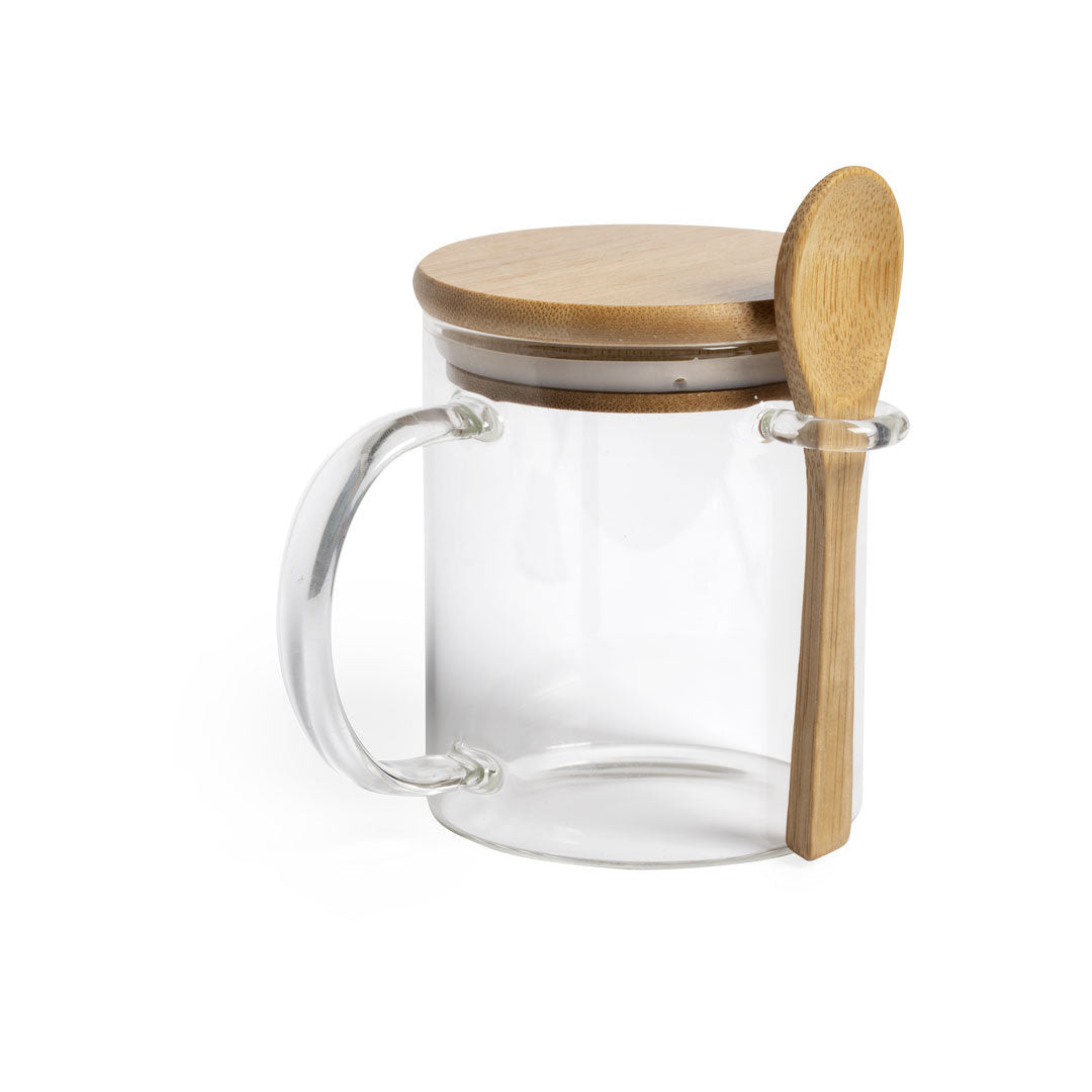 Tasse 420 ml avec cuillère et en bambou KIPAL personnalisable logo