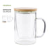 Tasse à thé 450 ml verre borosilicate et bambou MASTY avec marquage logo entreprise