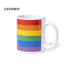 Mug arc-en-ciel en céramique de 370 ml, au design multicolore unique