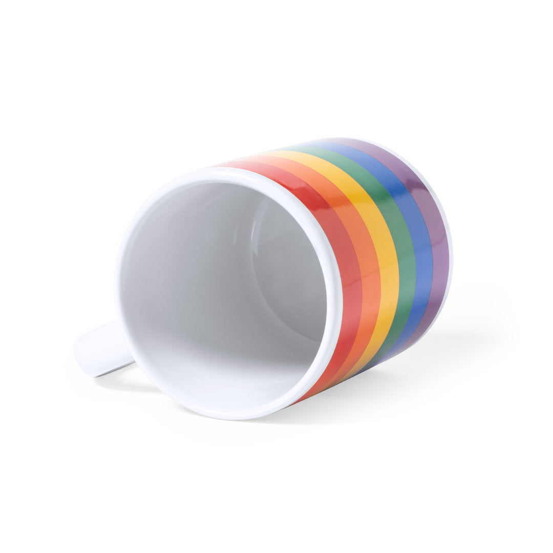 Tasse en céramique au design multicolore, parfaite pour montrer sa fierté, 370 ml