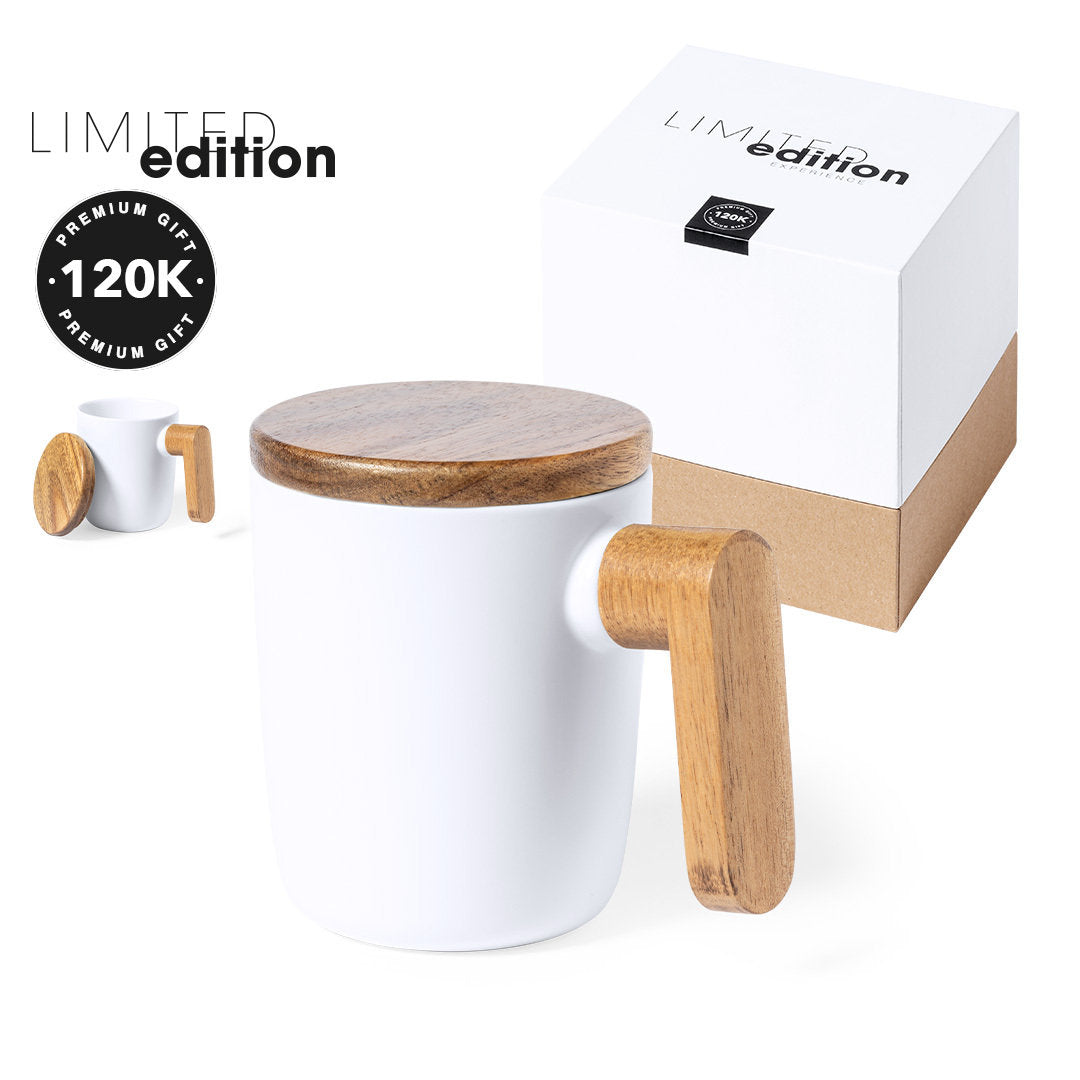 Tasse en bois naturel et en céramique 350 ml HARUNCAL