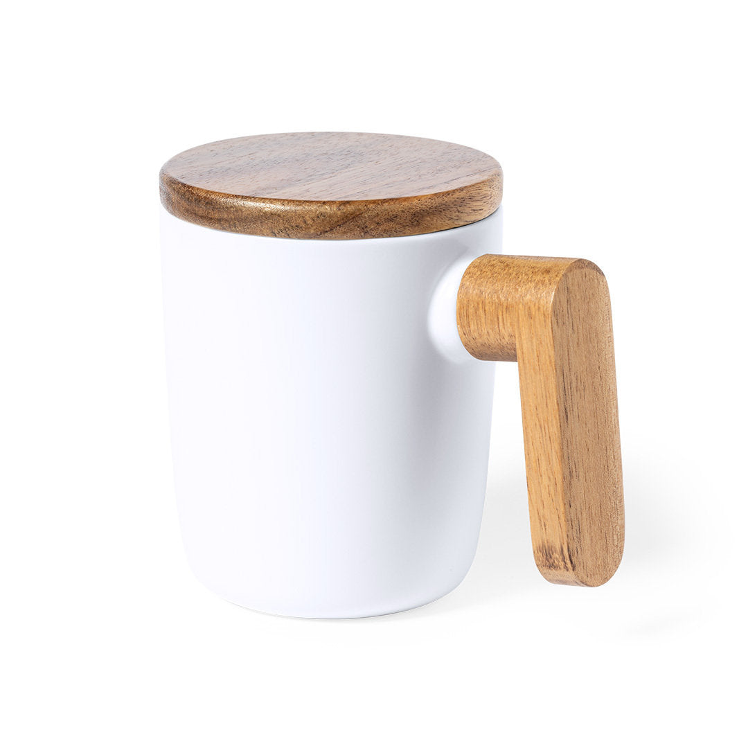 Tasse en bois naturel et en céramique 350 ml HARUNCAL