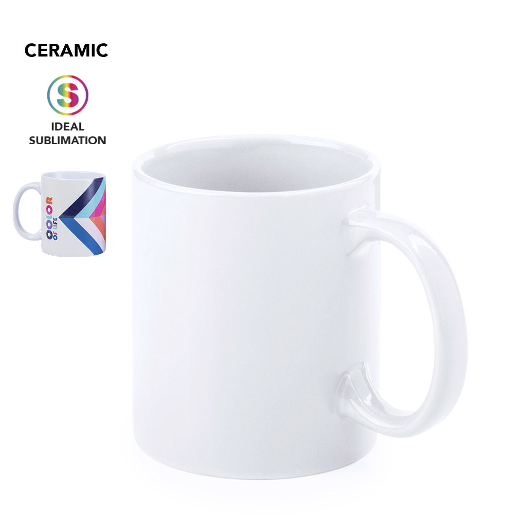 Tasse en céramique de 350 ml BORNEL blanche