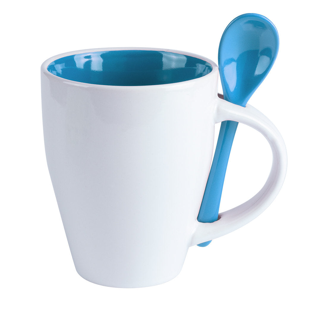 Tasse en céramique de 350 ml COTES bleue et blanche