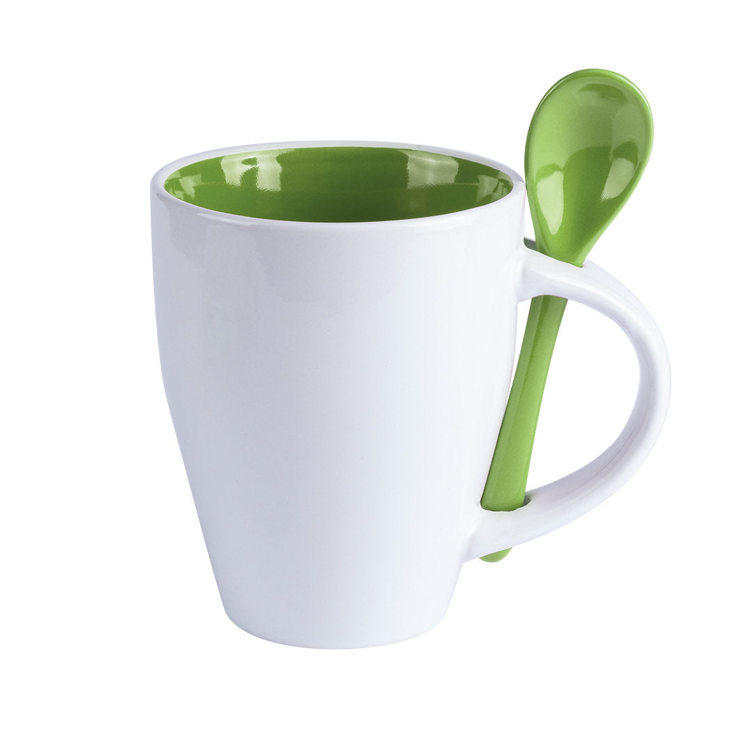 Tasse en céramique de 350 ml COTES verte et blanche