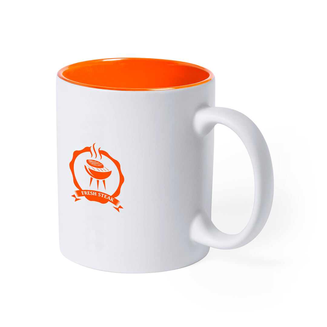 Tasse en céramique de 350 ml KULMER orange et blanche