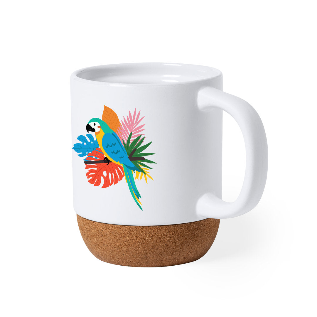 Tasse en céramique et liège idéal pour la sublimation de 420 ml ROSET avec marquage logo ou motif