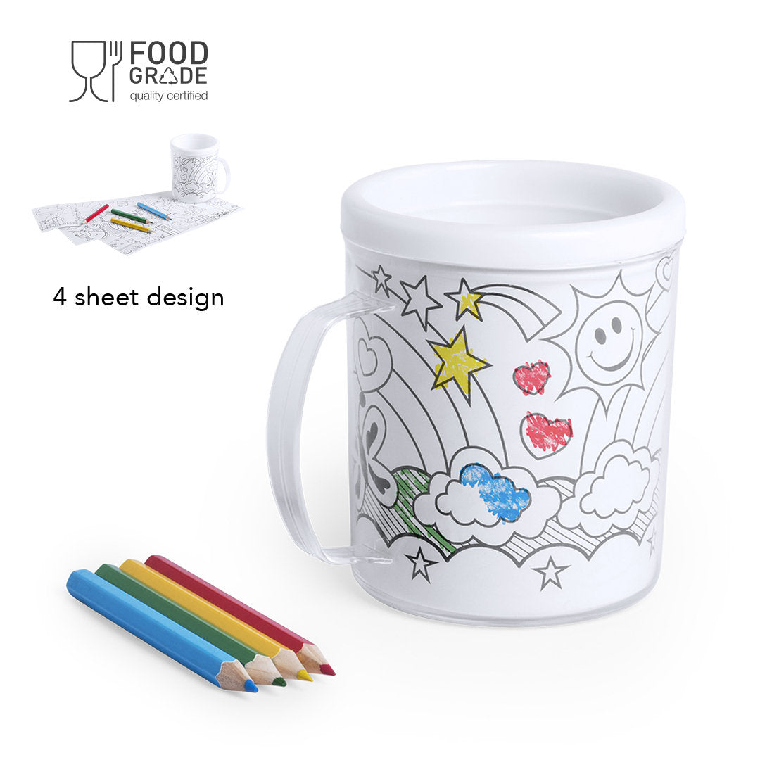 Tasse en PP personnalisable avec insert à colorier FESIENT