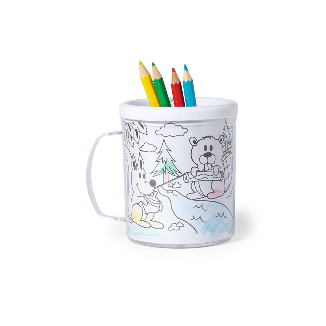 Tasse en PP personnalisable avec insert à colorier FESIENT logo entreprise