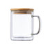 Tasse thermique à double paroi en verre borosilicate et bambou de 370 ml LAIK personnalisable logo