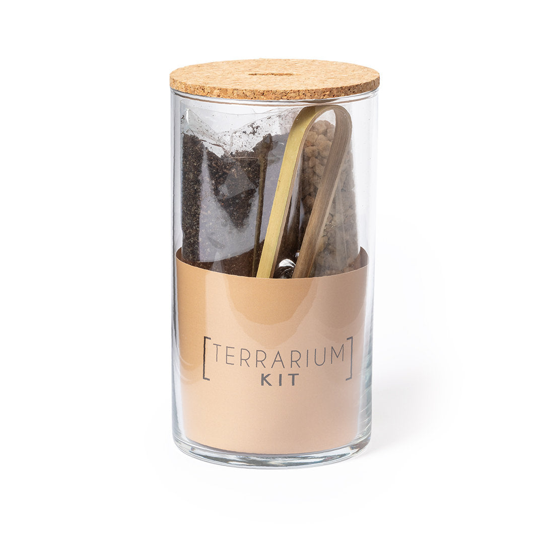 kit terrarium en verre couvercle liege et bambou