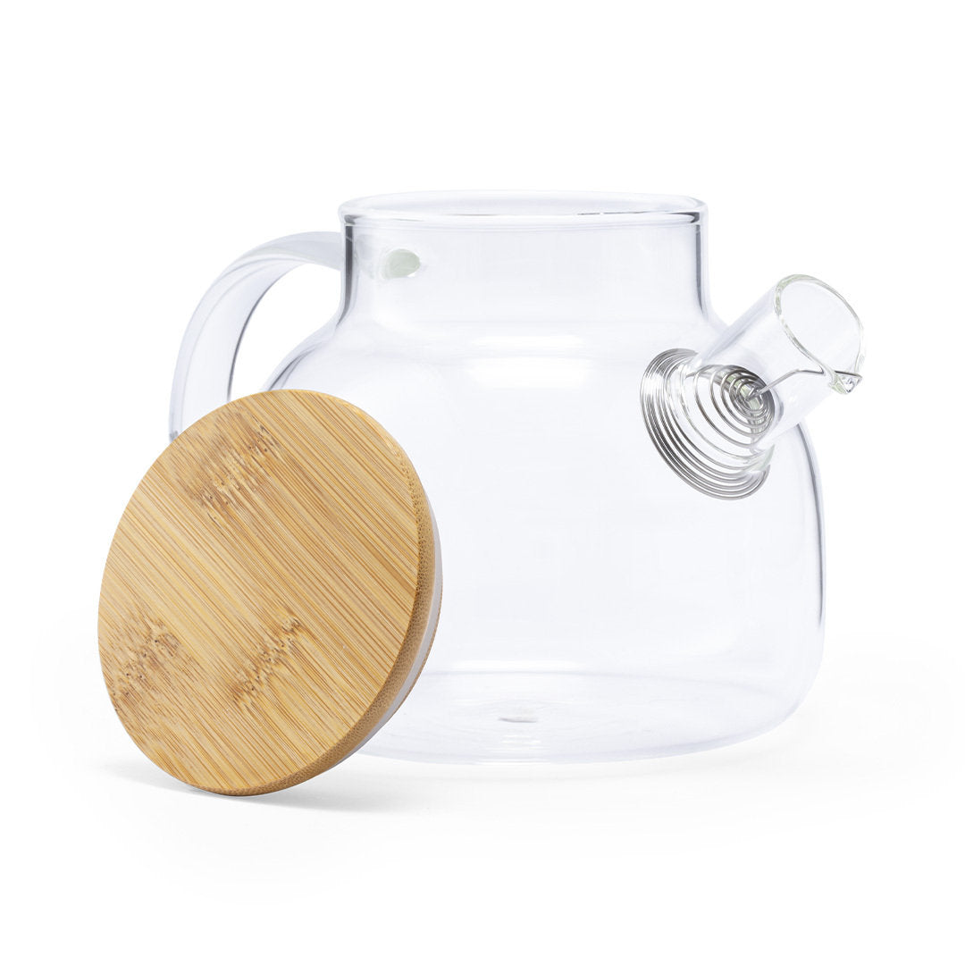 Théière en verre borosilicate, acier inoxydable et bambou TALIA