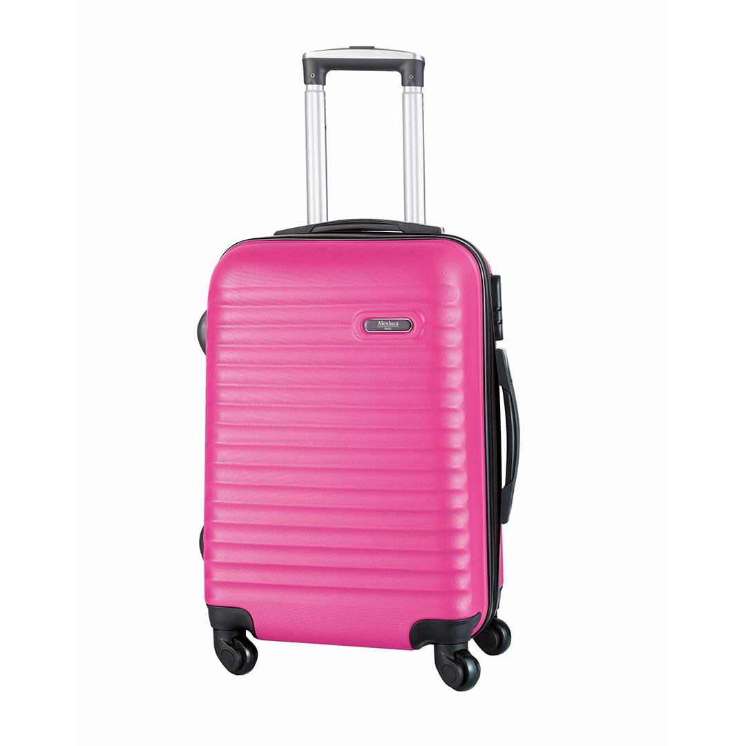valise rose avec Compartiment principal sécurisé avec fermeture zippée à double curseur, offrant une protection accrue.
