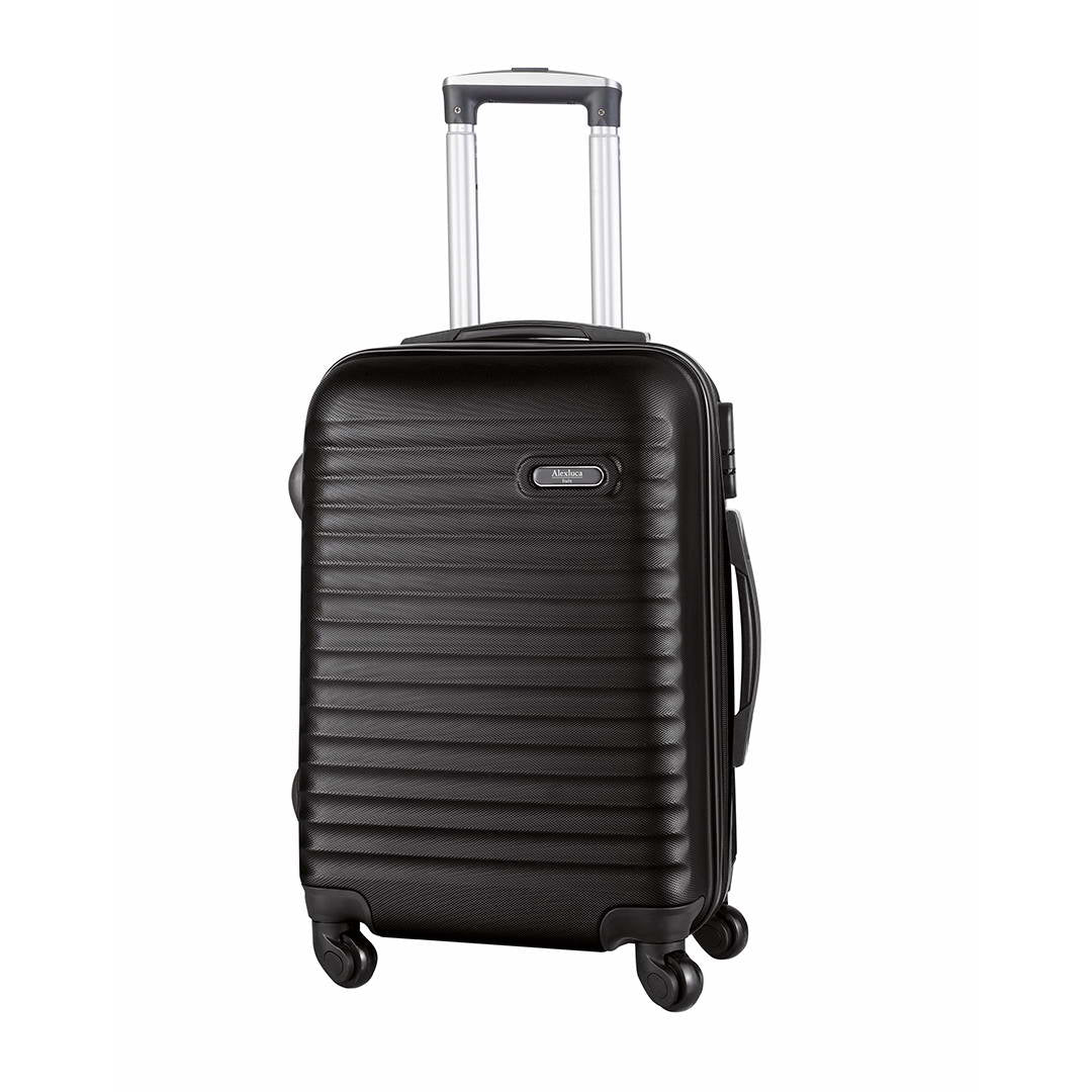 valise noire avec Double poignée confortable avec un toucher doux, assurant une prise en main agréable.
