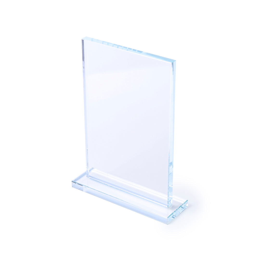 Trophée en verre épais élégant de forme rectangulaire avec base solide pour la gravure laser