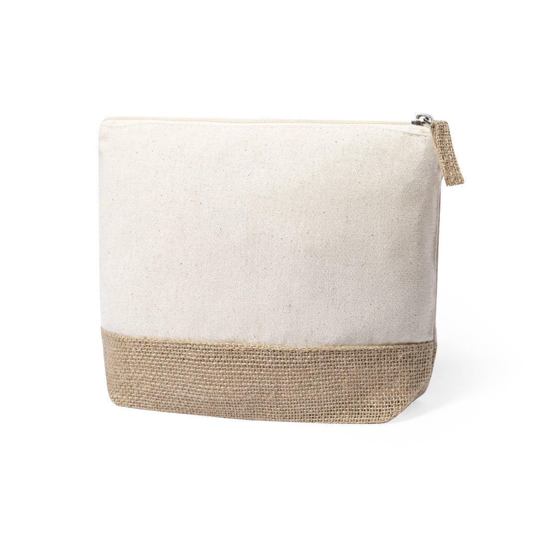 Trousse en combinaison de jute laminé et de coton naturel TAYS  avec marquage logo