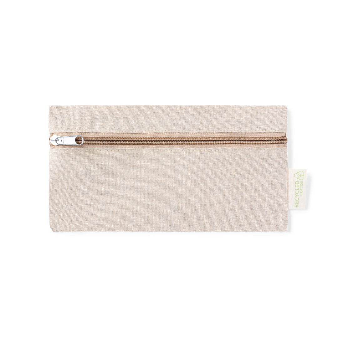 Pochette écologique en coton recyclé avec fermeture éclair