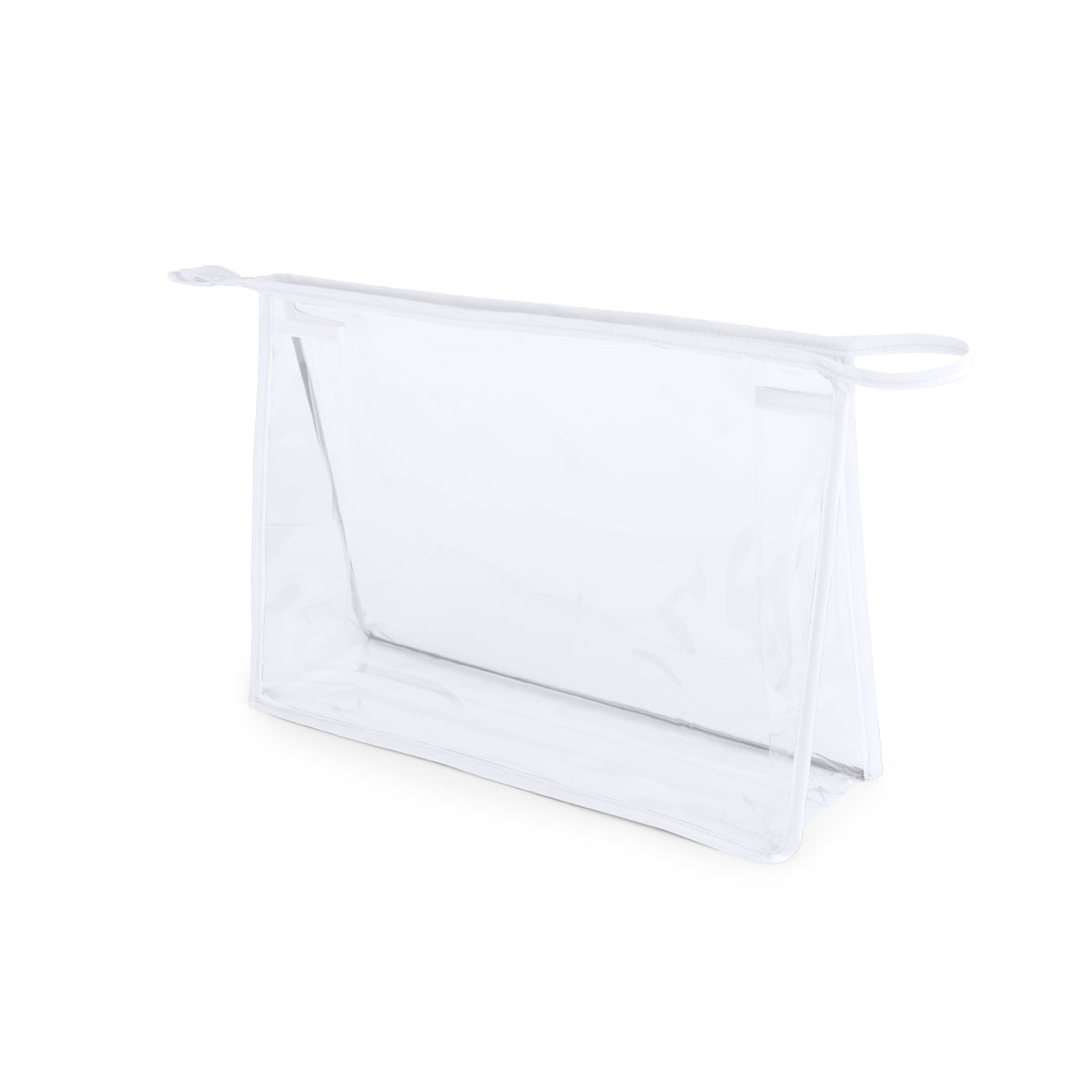 Trousse polyvalent en PVC transparent résistant avec passepoil renforcé LOSUT bords blancs