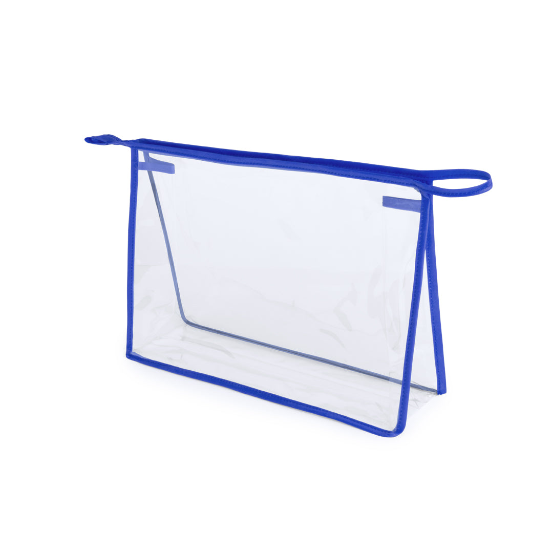 Trousse polyvalent en PVC transparent résistant avec passepoil renforcé LOSUT bords bleues